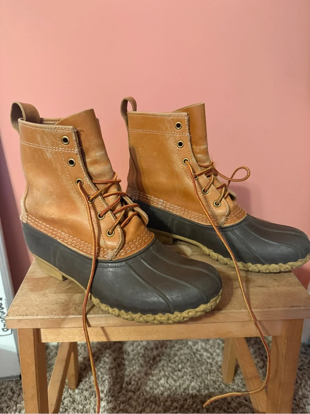 L.L. Bean Women's Brown Leather Bean Boots size 9
